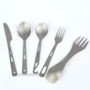Pure Titanium Tableware Spoon Fork Knife Bottle Opener For Dining Camping Picnic