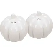 White Pumpkin Ceramic Salt and Pepper Shakers