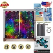 Fun Galaxy-Themed Curtain Panels - Energy Efficient, Kids' Room Decor, Set of 2