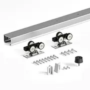 [FINOSEN] 7FT Sliding Pocket Door Hardware Track Kit,Aluminum,Commercial Grade,Top Mount,Heavy Duty,Smoothly and Quite,Easy to Install for 32"-42" Door(Door is not Included)