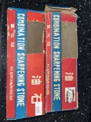 6" Aluminum Oxide Sharpening Stone Dual Grit Hone Knife Blade Sharpener Veg 2 Pc