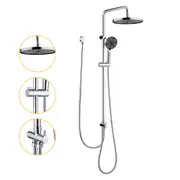 Decaura WELS Twin Hose Shower System 10" Rain Shower Head Set Sliding Rail Adjustabel bracket 2 in 1 Set Bathroom Retrofit Chrome