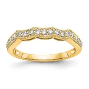 14k Yellow Gold Real Diamond Wedding Band