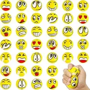 40Pcs Face Stress Balls,Mini 2" Funny Face Squeeze Balls,Stress Relief Foam Balls for Classroom,Coworkers,Gifts,Kids,Party Favors,Present Fillers