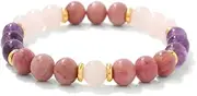 [DAIJES] 8mm stone beaded bracelet men's tiger eye stone mixed color dopamine men and women elastic bracelet retro style