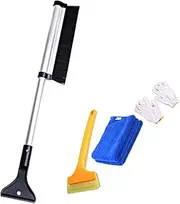 GANAZONO 1 Set Telescoping Snow Brush Shovel Set Durable Ice Scraper Tools for Car Truck Lightweight Snow Removal Helper with Slip Handle for Winter Weather