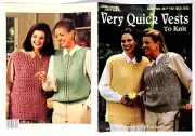 Leisure Arts Very Quick Vests to Knit Knitting Patterns 4 Designs Leaflet #2710