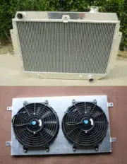 Aluminum Radiator+Shroud+Fan for Holden HG HT HK HQ HJ HX HZ V8 Chevy engine AT