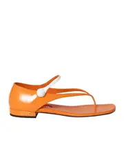 Miu Miu Flat Thong Sandals 37.5 Orange/White