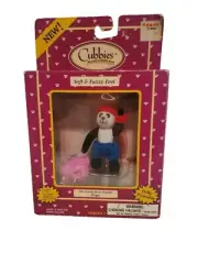 Vtg Just Toys Cubbies Series 1 Soft & Fuzzie Panda Bear Papa Poseable Figurine