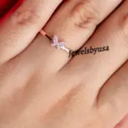 0.05cts Women's Tester Pass Moissanite Butterfly Adjustable Toe Ring 925 Silver