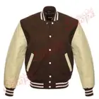Top Quality Men varsity Letterman Wool Jacket with Real Leather Sleeves XS-4XL