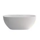 NERO 1400/1550/1780mm Cast Stone Solid Surface Bath Tub Matte White Freestanding