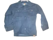 NWT Vintage Unbranded patchwork look selvedge size 6 blue denim kids jean jacket