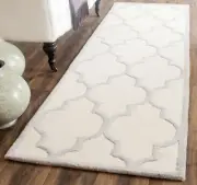 Safavieh Cambridge IVORY / SILVER Wool Runner 2'-6" X 8' - CAM134Y-28