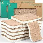 18 Pack Natural Sponge,Scrub Sponge,Dish Sponge,Kitchen Sponge，Odor Free Natural Sponges,Efficient Cleaning Scrub Sponges,Eco-Friendly Sponges for Washing and Cleaning Dishes (S Shape)