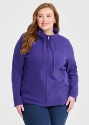 [Taking Shape] Taking Shape Polar Fleece Zip Front Jacket Size 12 in Violet Blue - Plus Size Women's Clothing Violet Blue