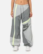 [Nike] Nike Women's Sportswear Mid-rise Street Woven Open-hem Pants Smoke Grey - Size M M Smoke Grey