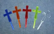 RARE Large 3 3/4" Ceramic Christmas Tree CROSS Topper Twist Star