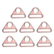 8 Pcs 1 3/4 Inch Triangle Buckles Adjuster Triangle D Rings Strap, Rose Gold