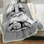 Funny Looking Turtle Couple Throw Blanket
