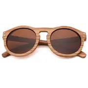 New zebra wood retro style sunglasses men and women sunglasses round vertebra shape frame UV400TAC lens Oculos Gafas