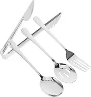 LAPYAPPE 1set Stainless Steel Utensils for Serving Ergonomic Design Reusable Cutlery Set for Home and Events Versatile Dining Utensils for Soup Salad and Dessert