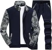[Lavnis] Men's Casual Tracksuit Long Sleeve Full-zip Running Jogging Sports Jacket And Pants
