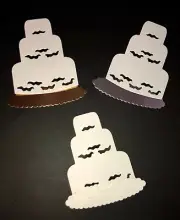 5 WEDDING CAKE cardstock paper die cut embellishments scrapbook / card making
