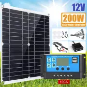 200W Portable Solar Panel 12V Car Van Boat Caravan Camper Battery Charger Kits