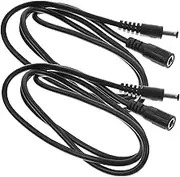 SECFOU 2pcs Dc Power Extension Cable for CCTV and IP Security Cameras Male and Female Connector and Safe for -Term Use for Led Lights and Monitoring Systems