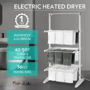 Maxkon 3 Tier Electric Heated Clothes Dryer Airer Towel Drying Rack Stand Foldable 300W