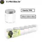 6 x Clear Glass Jar With Lid Food Spice Herb Seasoning Storage Container 70ML