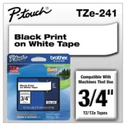 Brother P-Touch TZe Standard Adhesive Laminated Labeling Tape, 3/4"w, Black on W