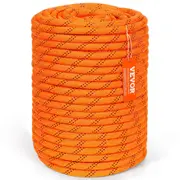 Double Braided Polyester Rope, 12.7 mm x 67.06 m, 48 Strands, 35.58kN Breaking Strength Outdoor Climbing Rope, Arborist Rigging Rope for Rock Hiking Camping Swing Rappelling Rescue,