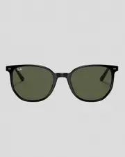 [Ray-Ban] Ray-Ban Women's 0Rb2197 Elliot Sunglasses in Black W/Green One Size Black W/Green