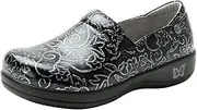 [Alegria by PG Lite] Alegria Womens Keli Professional Clog, Embroider Me Pewter, 9.5-10 Wide