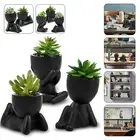 2Pcs/3Pcs Cute Fake Plants Artificial Succulent Plants with Human Shaped BrH*u