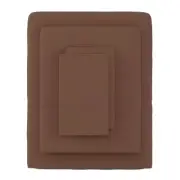 3-Piece Chocolate Solid 75 Thread Count Polyester Twin Sheet Set