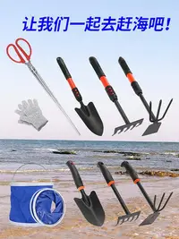 在飛比找Yahoo!奇摩拍賣優惠-趕海工具套裝海邊挖蛤蜊裝備抽蝦器神器沙灘拾海蠣子蟶鏟耙子螃蟹