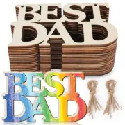 40Pcs Best DAD Unfinished Wood Crafts, Gift Tags with String for Gifts,1217