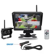 Wireless Reversing Camera 7" Monitor Rear View Kit For RV Truck Caravan 12V/24V