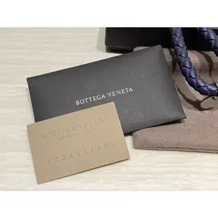 BOTTEGA VENETA 經典編織小羊皮銀色圓牌鑰匙圈(限量色) 正品 全新 深藍色 BV