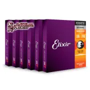 6 Sets! Elixir NANOWEB 80/20 Bronze Acoustic — 11308 8-String Baritone .016-.070