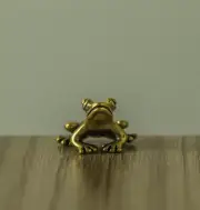 2 Pieces Brass Frog Statue Ornament Animals Toys Home Office Decoration Artwork-