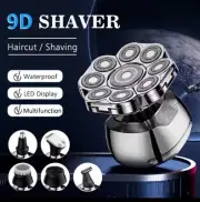 5 in 1 Mens LCD Digital Display Razor High Power Haircut Bald Head 9D Shaver NEW