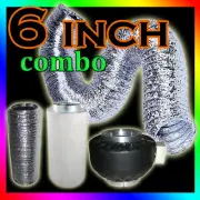 2set of 6 inch DUCT Fan Carbon Filter Silencer Ducting Combo - Grow Room kit