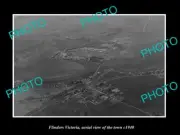 OLD LARGE HISTORIC PHOTO FLINDERS VICTORIA AERIAL VIEW OF THE TOWN c1940