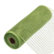 10 Inch Glitter Poly Burlap Mesh for Mesh Ribbon 10 Yard Fruit Green & Gold