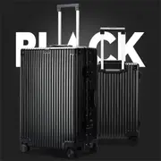 BOPAI Aluminium Luggage Suitcase Light weight Carry on & Large HardCase 2 Pieces Suitcase Set B3251 Black